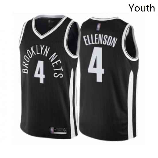 Youth Brooklyn Nets 4 Henry Ellenson Swingman Black Basketball Jersey City Edition